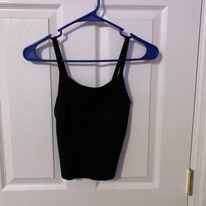 Black Cropped Tang Top